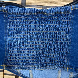 La Armario Denim Corset Strapless Top Size‎ Medium Blue thumbnail 4