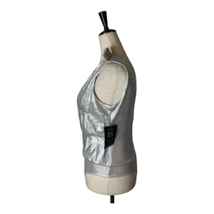 Retrofête Cassie Bodysuit Women XS Silver Metallic One Shoulder NWT‎ Party Club thumbnail 7