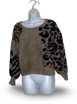 She + Sky Oversized Animal Print Sweater thumbnail 1