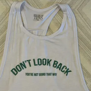 House of Tens Women’s White ‘Don’t Look Back’ White Tank Top - Size L thumbnail 2