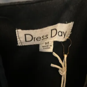 NY&Co Dress Day Black Ruffle Wrap Midi Dress Medium Sheer Organza Cocktail NWT thumbnail 5
