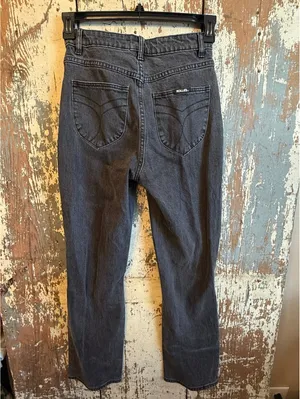 Rolla's High-Rise straight-leg women's jeans washed black distressed, size 27 thumbnail 4