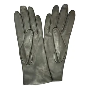 FOWNES BROTHERS Leather Gloves Charcoal Gray Cashmere Lined Medium NWT thumbnail 3