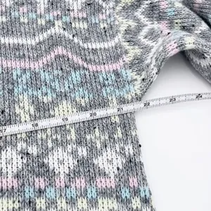 Vintage 80s 90s Croquet Club Women's Soft Pastel Grey Acrylic Knit Sweater Ski thumbnail 8