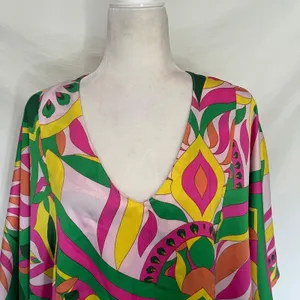 Umgee Tunic Kimono Womens Top L Pink Hippie Retro Festival Boho Resort Oversize thumbnail 2