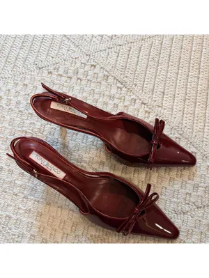 Tony Bianco Quill Slingbacks Kitten Heels in Bordeaux Patent thumbnail 2