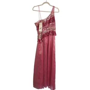 Party Time Evening Gown Pink Sequin Size M 14 Chiffon Prom Quinceañera Pageant Maxi Dress thumbnail 2