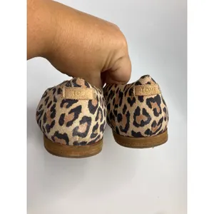 TOMS Jutti Flats Womens 8.5 Brown Leopard Print Excellent Animal Suede Pointed thumbnail 4