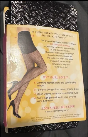 Star Power by SPANX Center Stage Open Weave Shaping Tights - NEW Size C thumbnail 4
