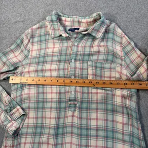 Southern Shirt Co Women's Medium Plaid Popover Button Up Long Sleeve Top Tunic thumbnail 8
