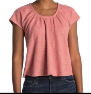 Madewell Ivy Textured Thread Knit Top Mauve Cap Sleeve Pullover W-497 Sz XL thumbnail 2