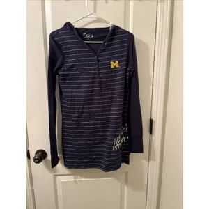 Michigan Wolverines Women's M Striped Hooded Shirt Size M G-III Sports For Her thumbnail 8