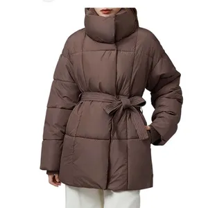 NWT ~ Women's Brown Puffer Jacket Belt & High Collar Winter Coat ~ Plus Size XXL thumbnail 3