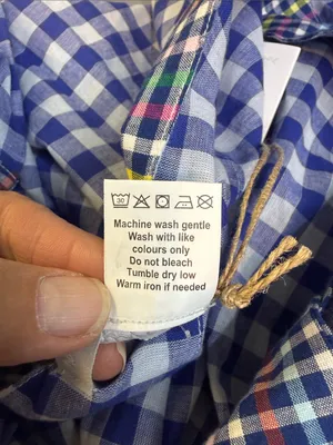 Noonday Collection Blue White Gingham Checked Kimono Robe Size M/L thumbnail 7