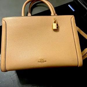 Coach Tan Satchel with Gold Lock thumbnail 1