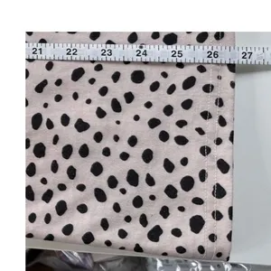 Tan Beige Black Dalmatian Print V Neck Blouse Sheer Swiss Dot Mesh Puff Sleeve S thumbnail 8