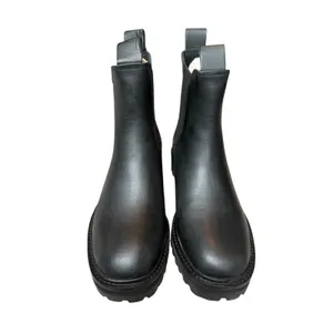 Everlane The Lug Chelsea Boot Black Leather Ankle Boots Lug Sole Size 7 thumbnail 2