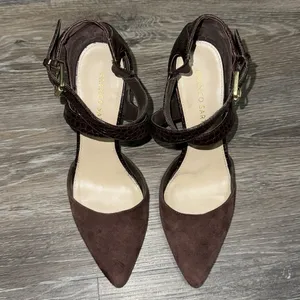 Franco Sarto Anazio Pump - Suede & Faux Leather - Burgundy - Size 7.5 thumbnail 5