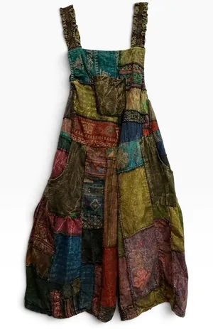 Kathmandu Imports Patchwork Harem Shortalls Overalls Boho NWT S thumbnail 1