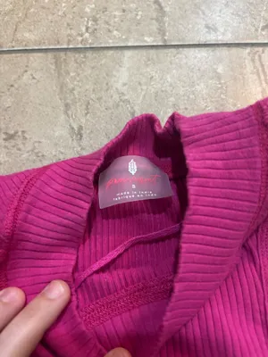 Free People Movement Wishful magenta ribbed knit high neck tank top with pocket thumbnail 2