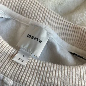 Anthropologie Maeve Paneled Warm-Up Sweatshirt in Cream Size Small thumbnail 5