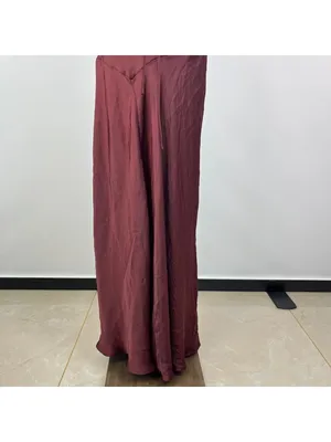 NWOT Farm Rio Ruffled Sleeveless V-Neck Maxi Dress Burgundy Size S thumbnail 11