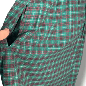 Vintage‎ 80s Susan Bristol Forrest Green Plaid Corduroy Jumper Dress Embroidery thumbnail 7