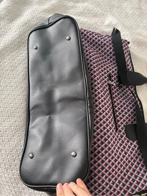 HADAKI by Kalencom Weekender Duffel Bag Pink Black Geometric Travel Shoulder thumbnail 6