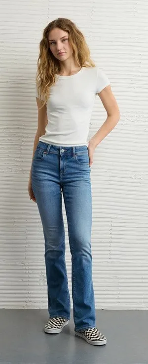 American‎ Eagle NEW Next Level Low-Rise Kick Bootcut Jean 27" thumbnail 1