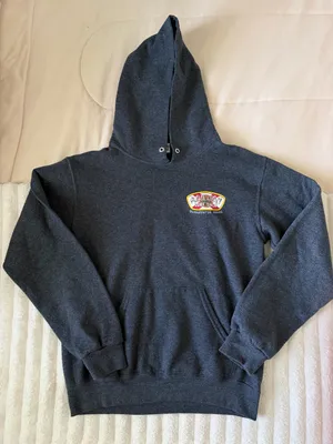 Ron Jon Charcoal Gray Pullover Hoodie with Surf Patch thumbnail 1