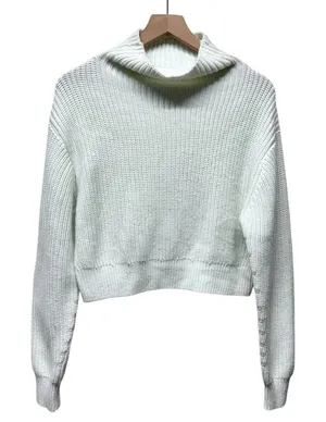 Aritzia‎ Wilfred Sweater Sz S Mint Green Ribbed Merino Wool Turtleneck Preppy thumbnail 1