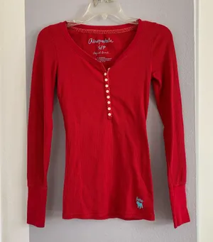 Aeropostale Red Ribbed Top thumbnail 1