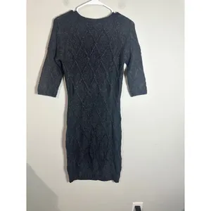 Marc New York Andrew Marc Gray Angora Blend Diamond Cable Knit‎ Sweater Dress S thumbnail 5