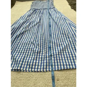 Crown & Ivy Blue Gingham Smocked Midi Dress Sleeveless Womens Size 8 Excellent thumbnail 14