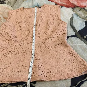 Ann Taylor Lace Sleeveless Top in Beige thumbnail 9