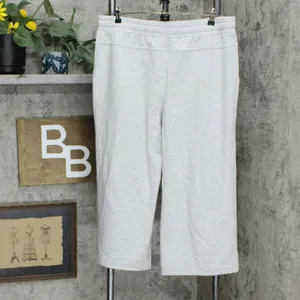 NWT Modern Soul Women's French Terry Cropped Pants W/Pockets Medium Heather Gray thumbnail 3