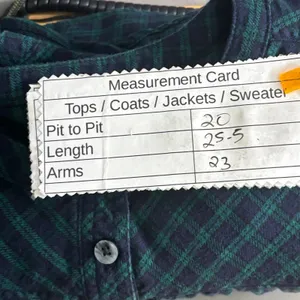 Duluth Trading Co Seawool‎ Plaid Henley Top Green Blue Long Sleeve 3237-97 thumbnail 8