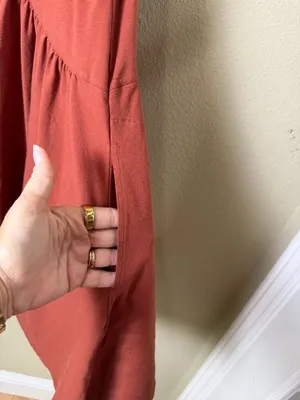 TikTok Famous Swing Dress Burnt Orange Baby Doll Size Small thumbnail 7