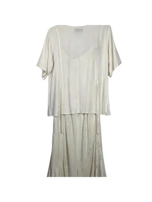 Women's Cream and Tan Dress thumbnail 3