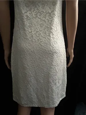 Pink Blush Women’s Lace Overlay Off-Shoulder Midi Dress in Ivory LG NWT thumbnail 10