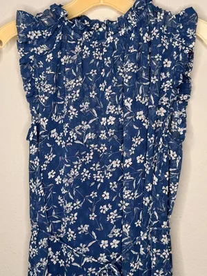 Banana Republic Blue Floral Dress thumbnail 2