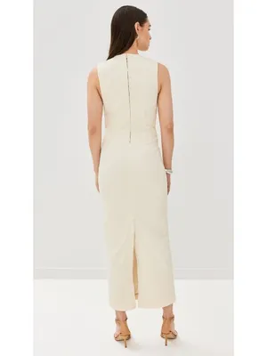 NWT Reformation Kendi Denim Midi in Fior Di Latte Sleeveless Stretch Dress 6 thumbnail 3
