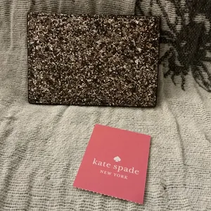 A Rare Vintage Greyish Beige Glitter Sparkling Kate Spade ID Wallet thumbnail 1