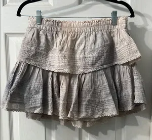 LoveShackFancy Heritage Lace Tiered Mini Skirt – Cottagecore Boho Size Medium thumbnail 1