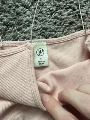 Blue Blush Soft Pink Ribbed Bodysuit with Spaghetti Straps thumbnail 5