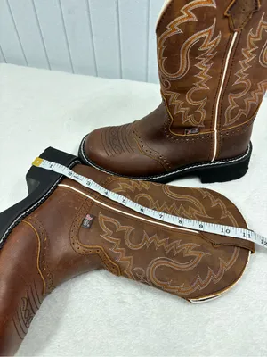 Justin Boots Gypsy Inji L9909 Women's 7B Cowgirl Boots Aged Bark Leather Boots thumbnail 8