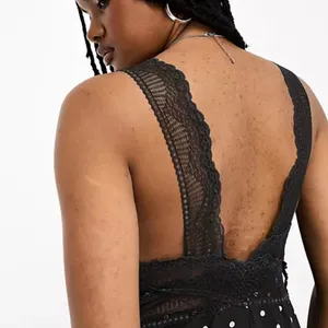 INTIMATELY FREE PEOPLE Bad For You Slip Dress ~ Black Polka Dot Print Lace L NWT thumbnail 9