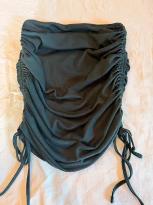 Mable green strapless ruched shirt size small thumbnail 1
