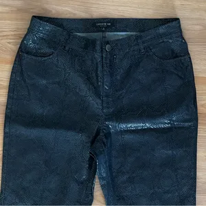 Lafayette 148 Black Shimmer Snakeskin Slim Leg Jeans Size 10 thumbnail 6