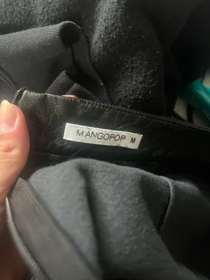 Mango faux black leather skirt thumbnail 5